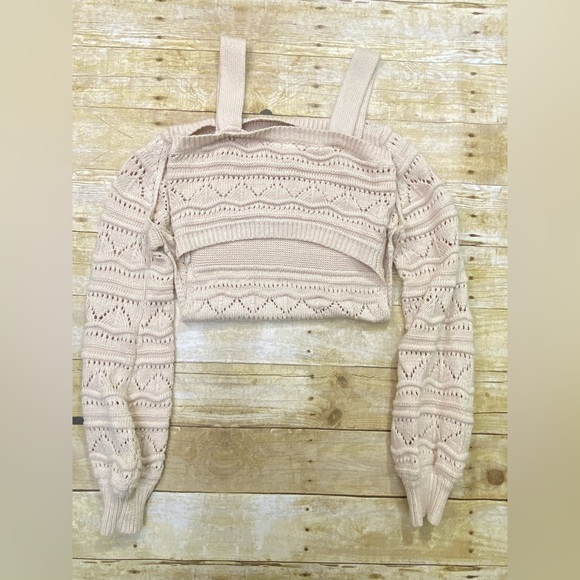 NWOT MAJORELLE Texture Stitch Sweater Set In Beige - Picture 5 of 8